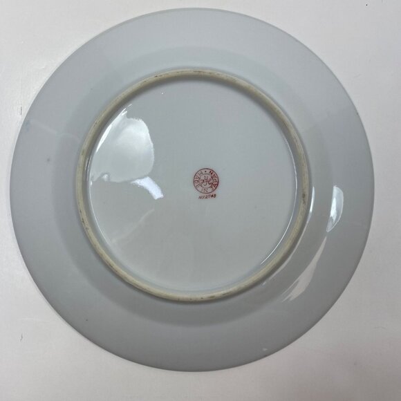 Vintage Japan Floral Side 7.5" Plates Set Of 3 Blue Trim - Picture 3 of 6